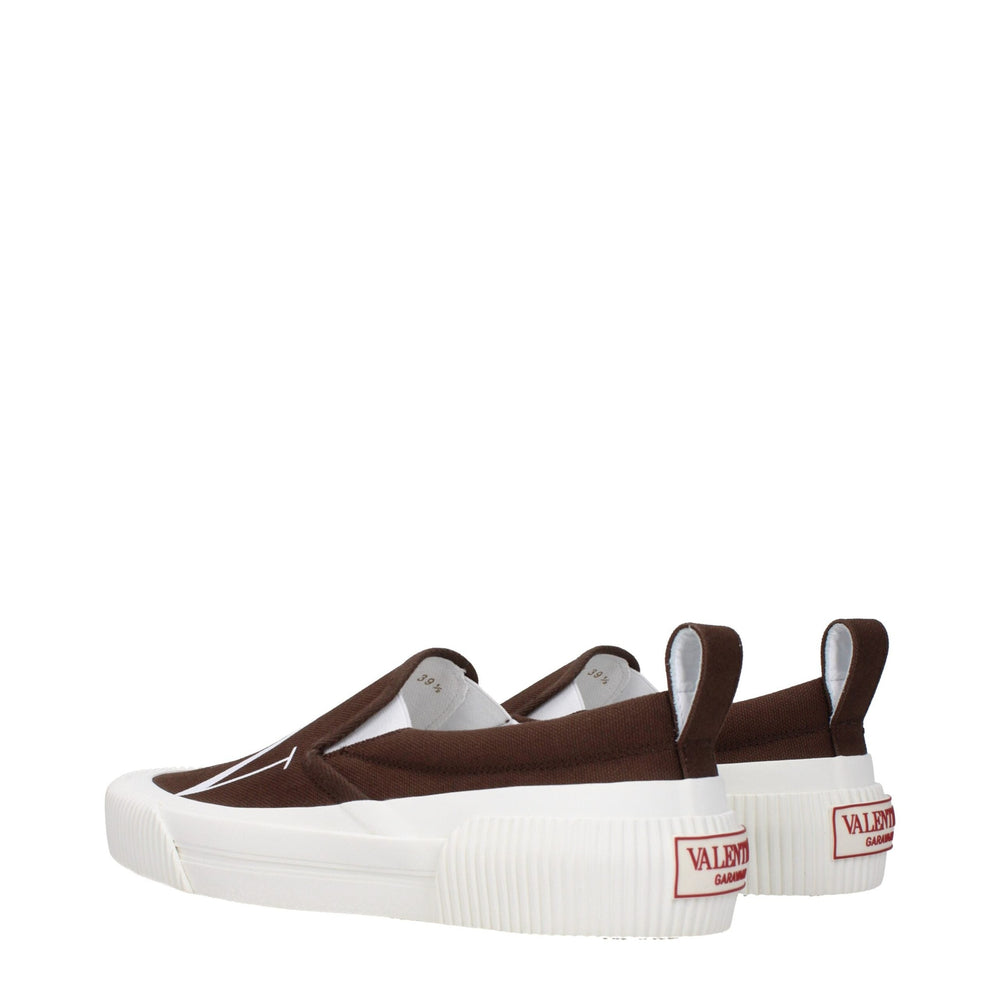 Valentino Garavani Slip-On Loafers από ύφασμα σε Καφέ