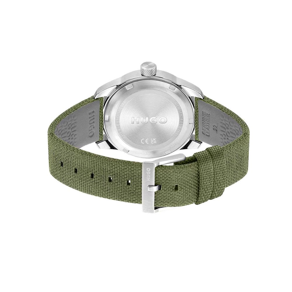 Hugo Boss Bicolor Fabric Sport Watch in Green