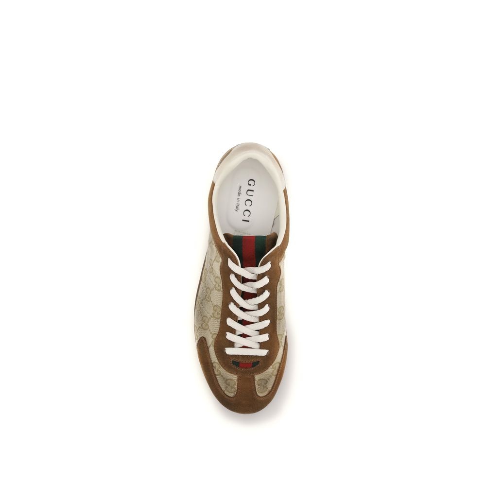 Gucci Calf Leather Bos Taurus Sneakers in Brown