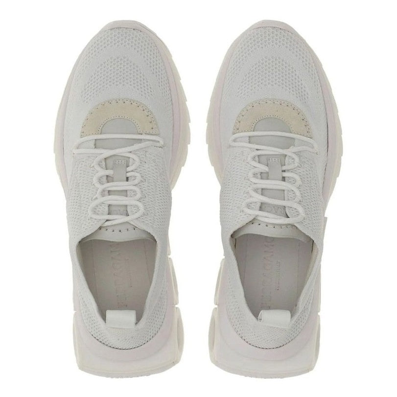 Ferragamo Knitted Nylon Slip-On Sneakers in White