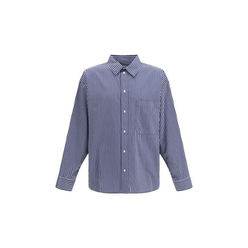 Balenciaga Blue Cotton Pattern Shirt Poplin Embroidered mens luxury fashion - Mens Edit