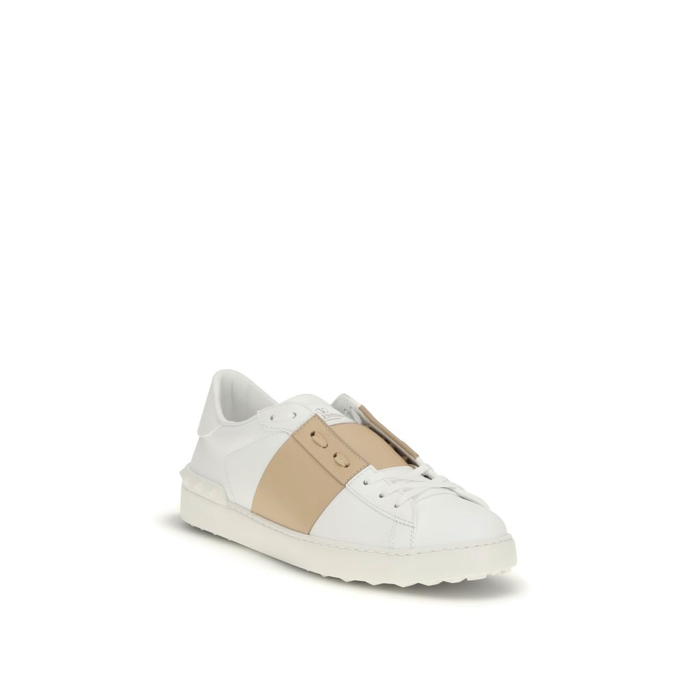 Valentino Garavani Calf Leather Bos Taurus Sneakers in White