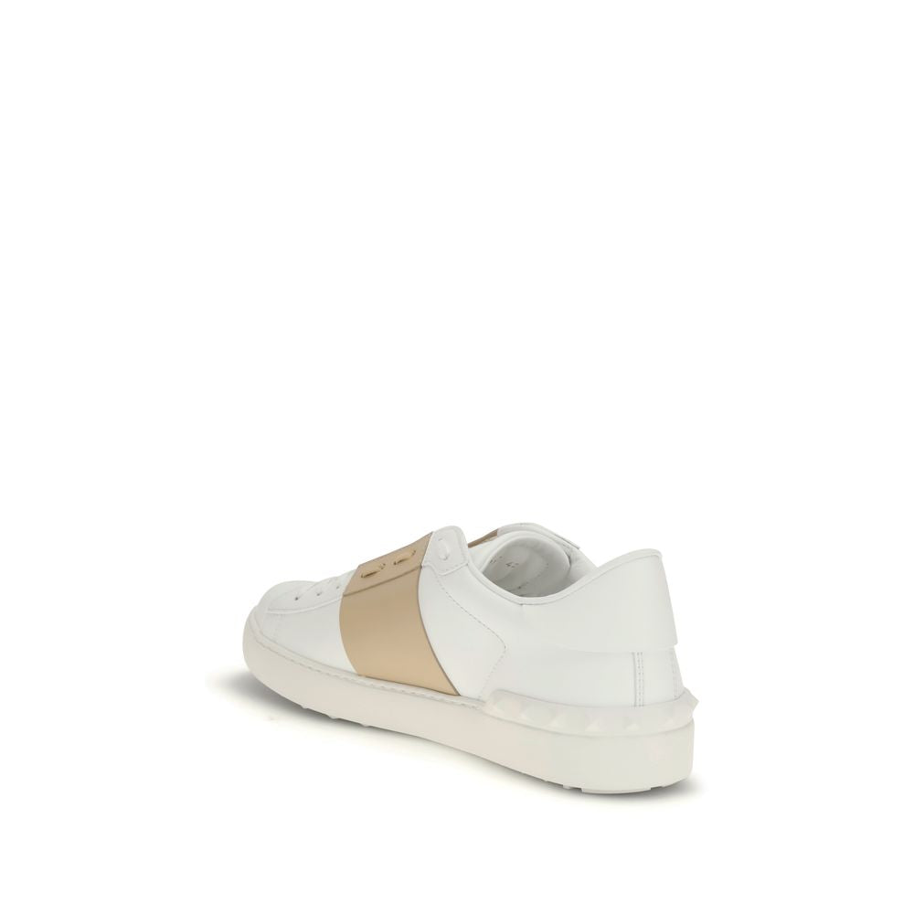 Valentino Garavani Calf Leather Bos Taurus Sneakers in White