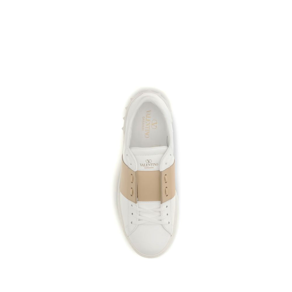 Valentino Garavani Calf Leather Bos Taurus Sneakers in White