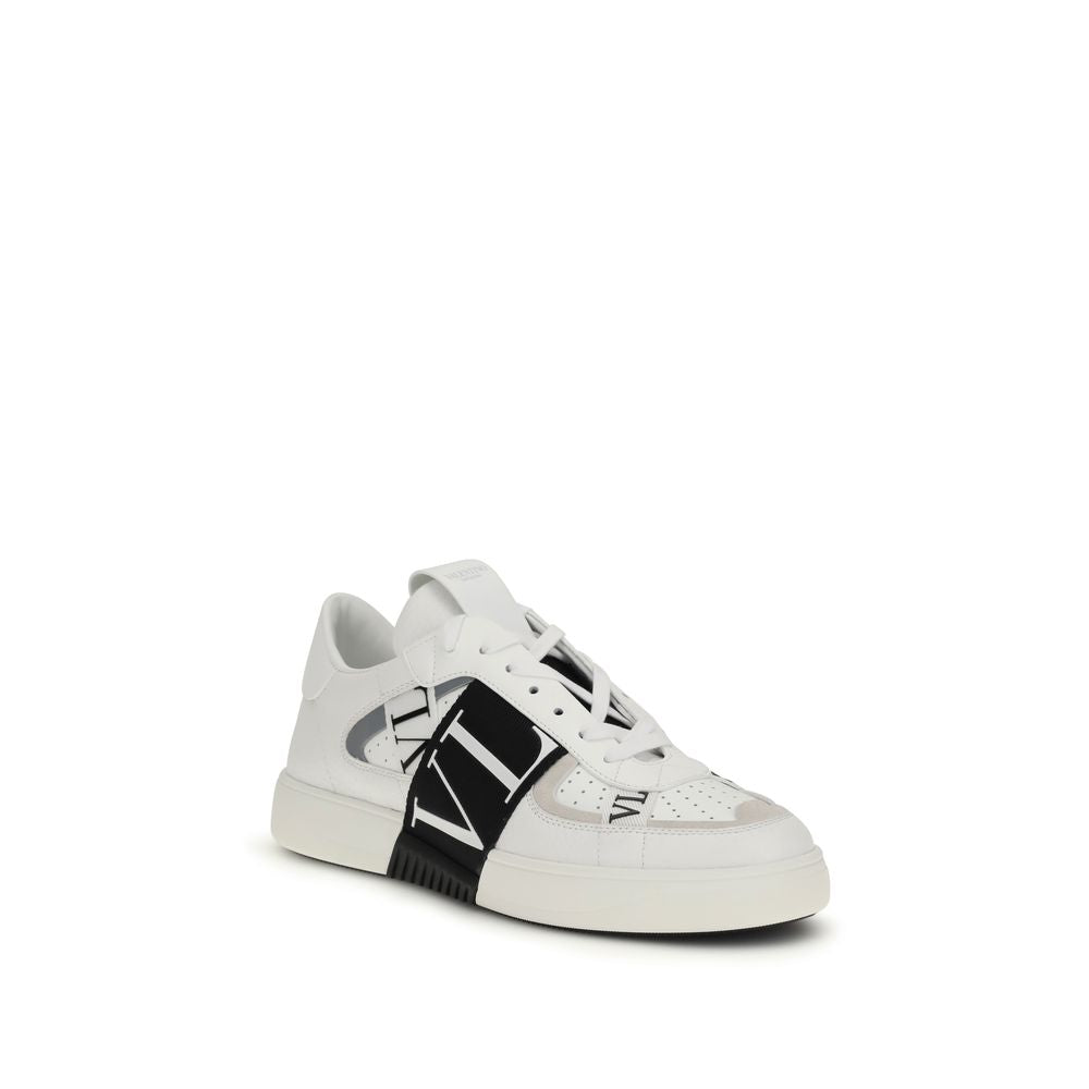 Valentino Garavani Calf Leather Bos Taurus Low-Top Sneakers in White