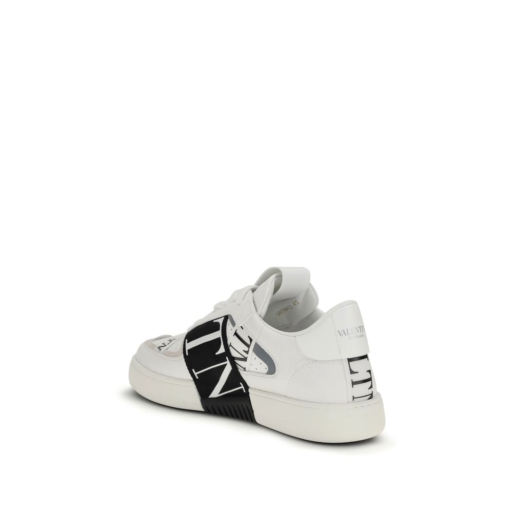 Valentino Garavani Calf Leather Bos Taurus Low-Top Sneakers in White