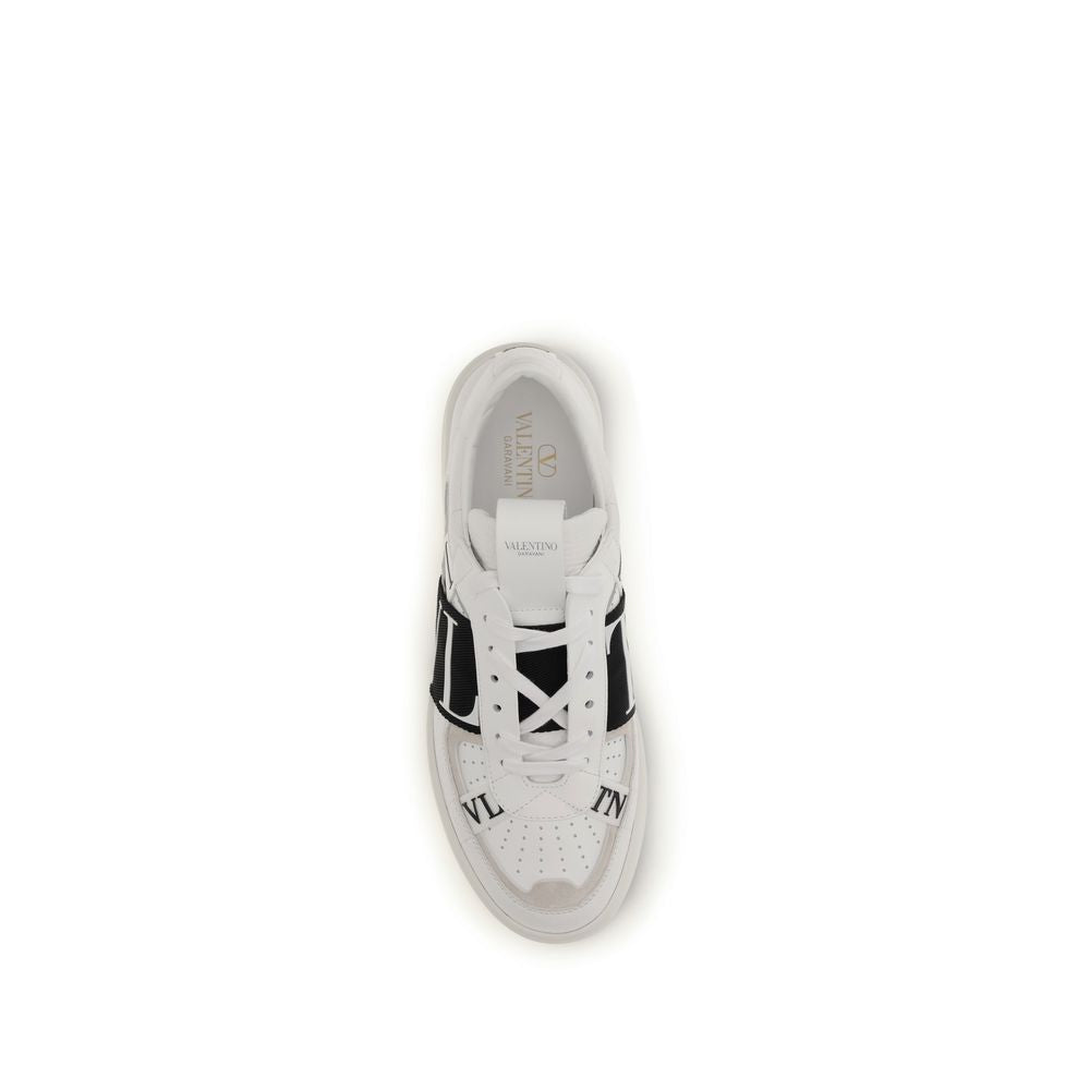 Valentino Garavani Calf Leather Bos Taurus Low-Top Sneakers in White