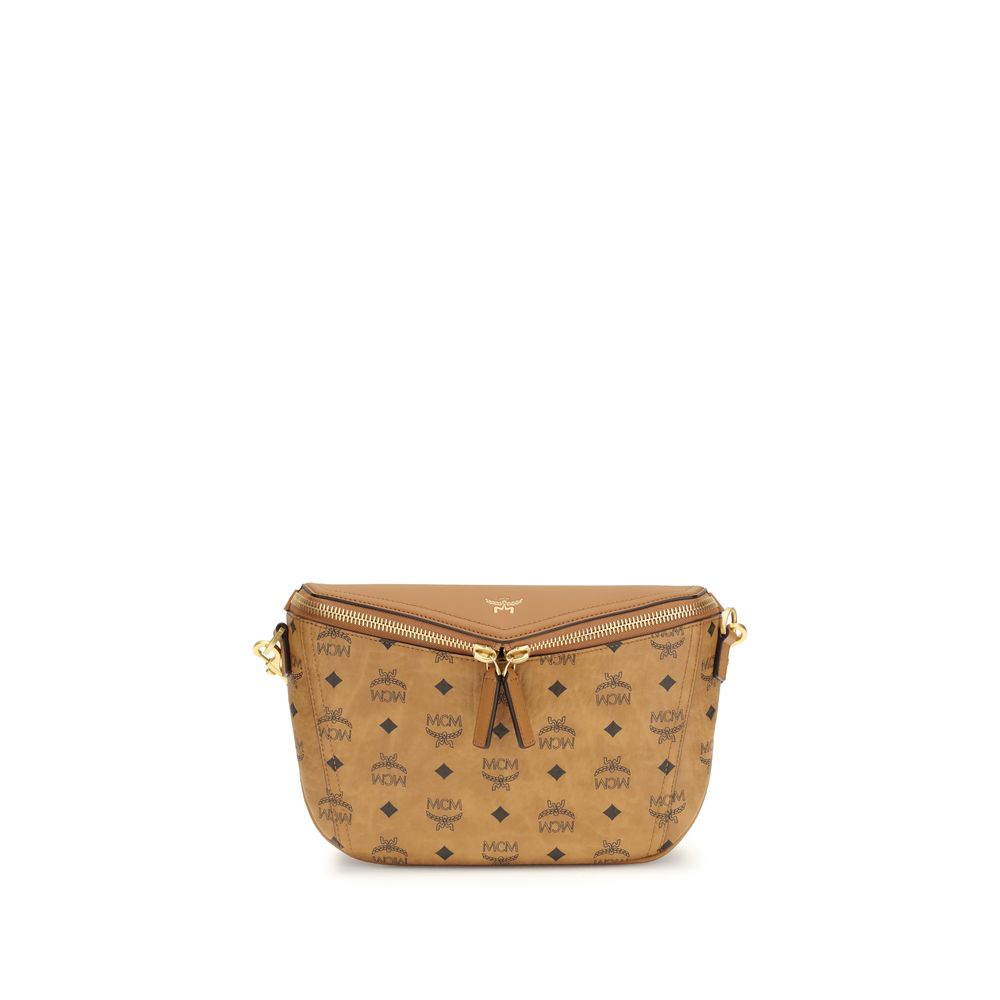 MCM Diamant 3D Small Belt Bag από δέρμα μοσχαριού σε Μπεζ