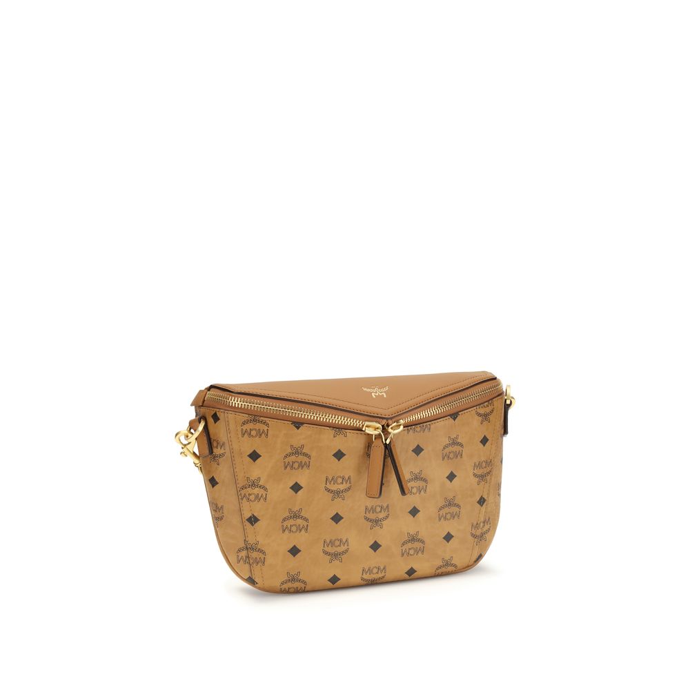 MCM Diamant 3D Small Belt Bag από δέρμα μοσχαριού σε Μπεζ