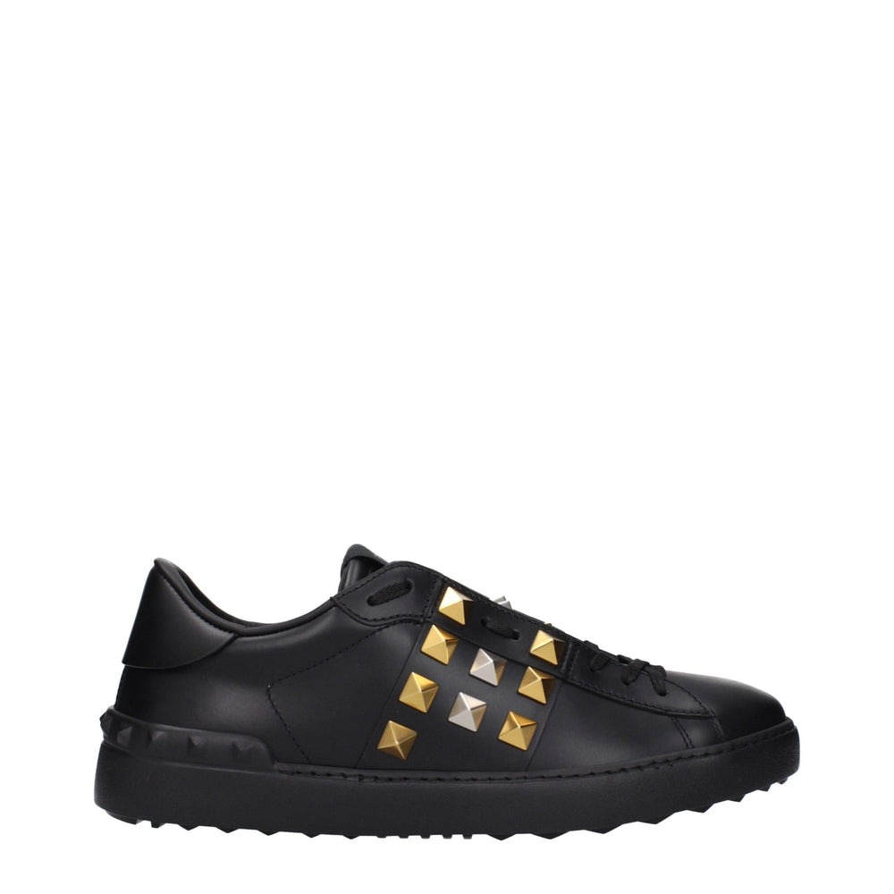 Valentino Garavani Black Leather Sneakers Studded mens luxury fashion - Mens Edit
