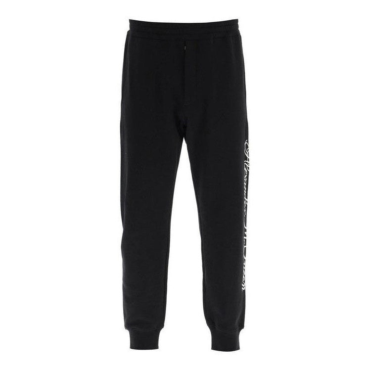 Alexander McQueen Black Cotton Athletic Pants mens luxury fashion - Mens Edit
