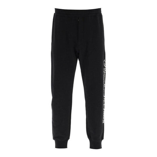 Alexander McQueen Black Cotton Athletic Pants mens luxury fashion - Mens Edit