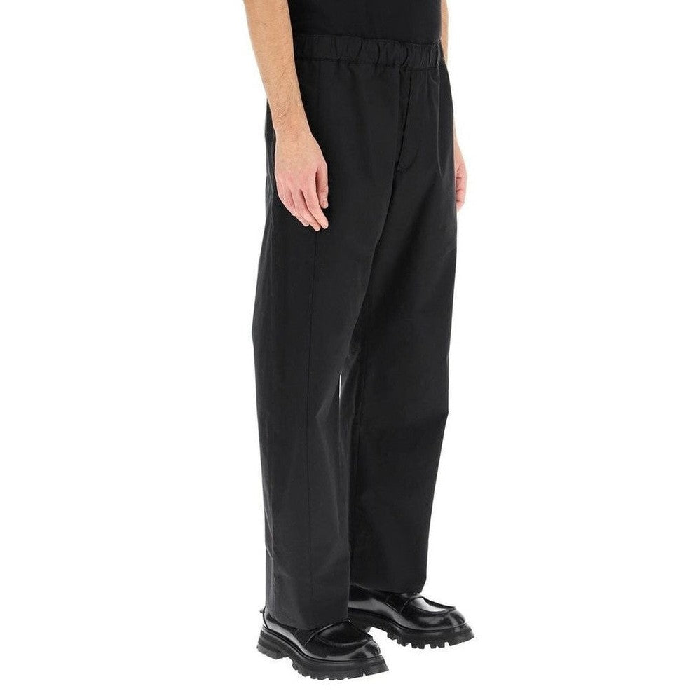 Alexander McQueen Black Cotton Casual Trousers