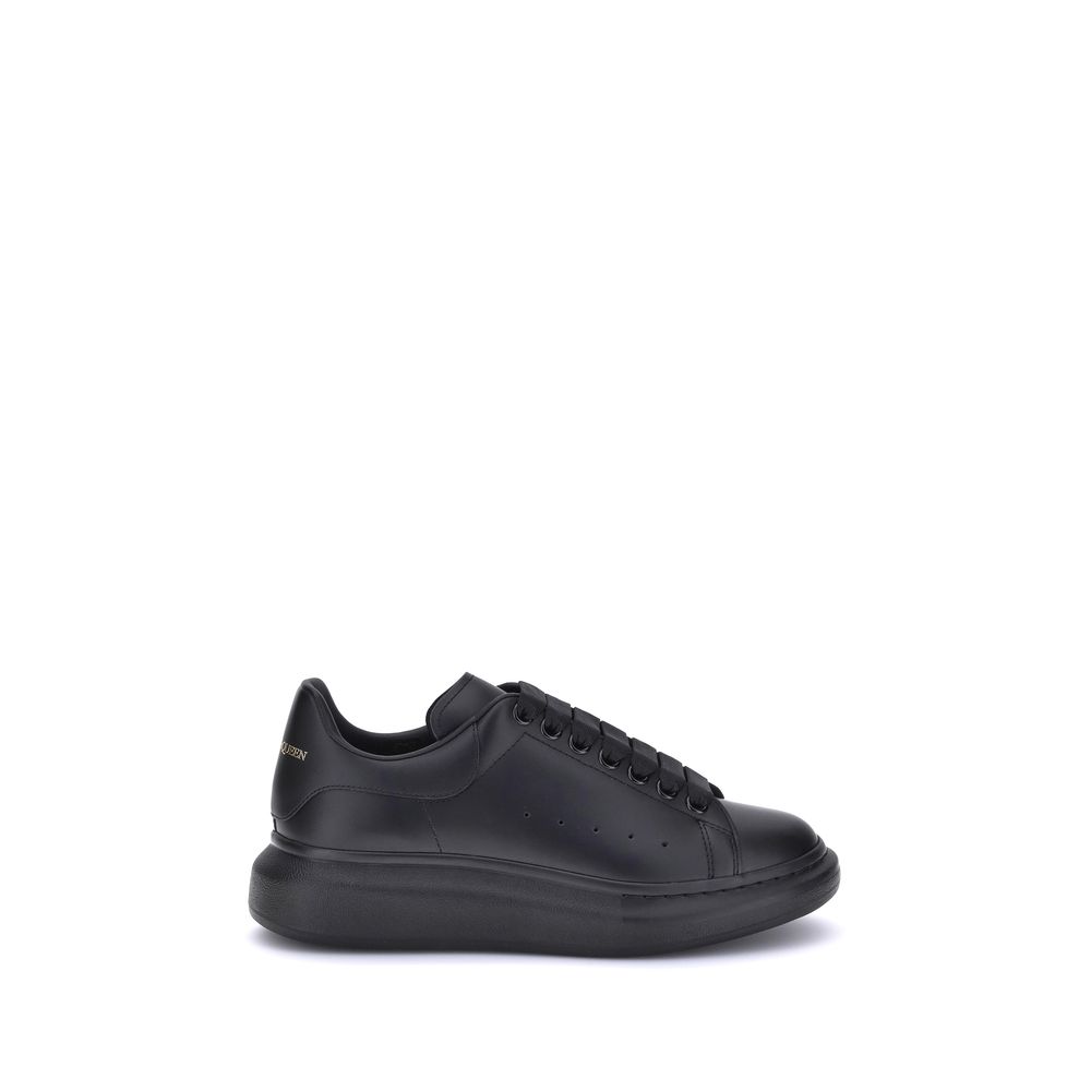 Alexander McQueen Calf Leather Platform Sneakers in Black