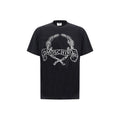 Moschino Black Cotton T-Shirt Embroidered Organic mens luxury fashion - Mens Edit