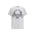 Moschino White Cotton T-Shirt Embroidered Laurel Crown mens luxury fashion - Mens Edit