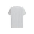 Moschino White Cotton T-Shirt with Embroidered Laurel Crown