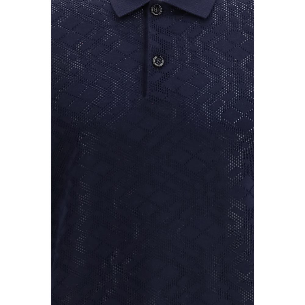 Burberry Wool Polo Shirt in Blue