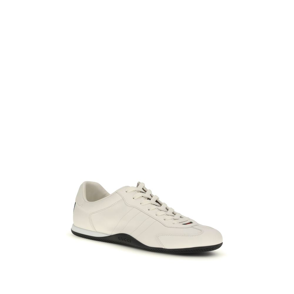 Gucci White Calf Leather Low-Top Sneakers