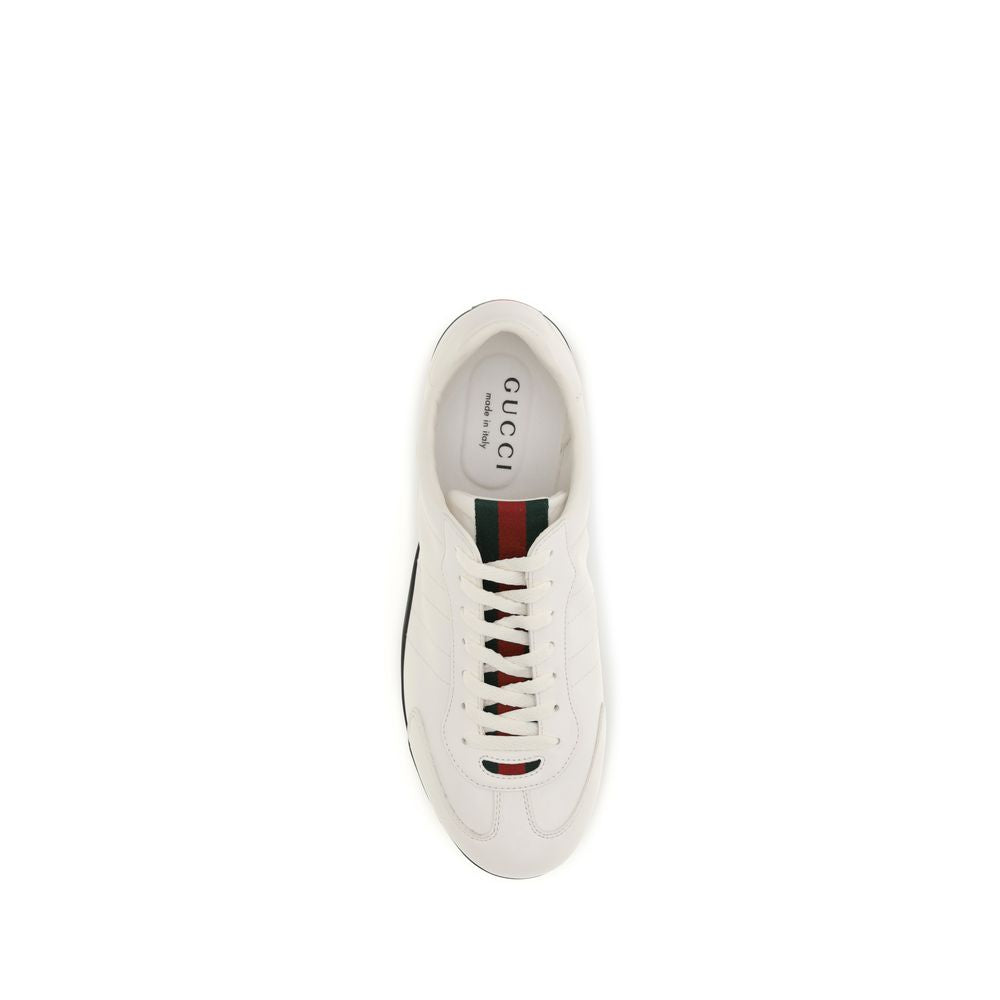 Gucci White Calf Leather Low-Top Sneakers