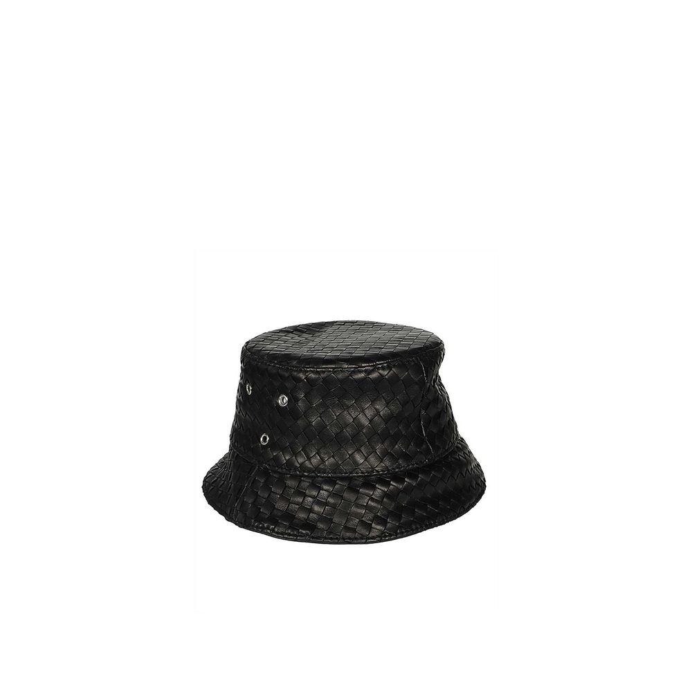 Bottega Veneta Lamb Leather Bucket Hat in Black