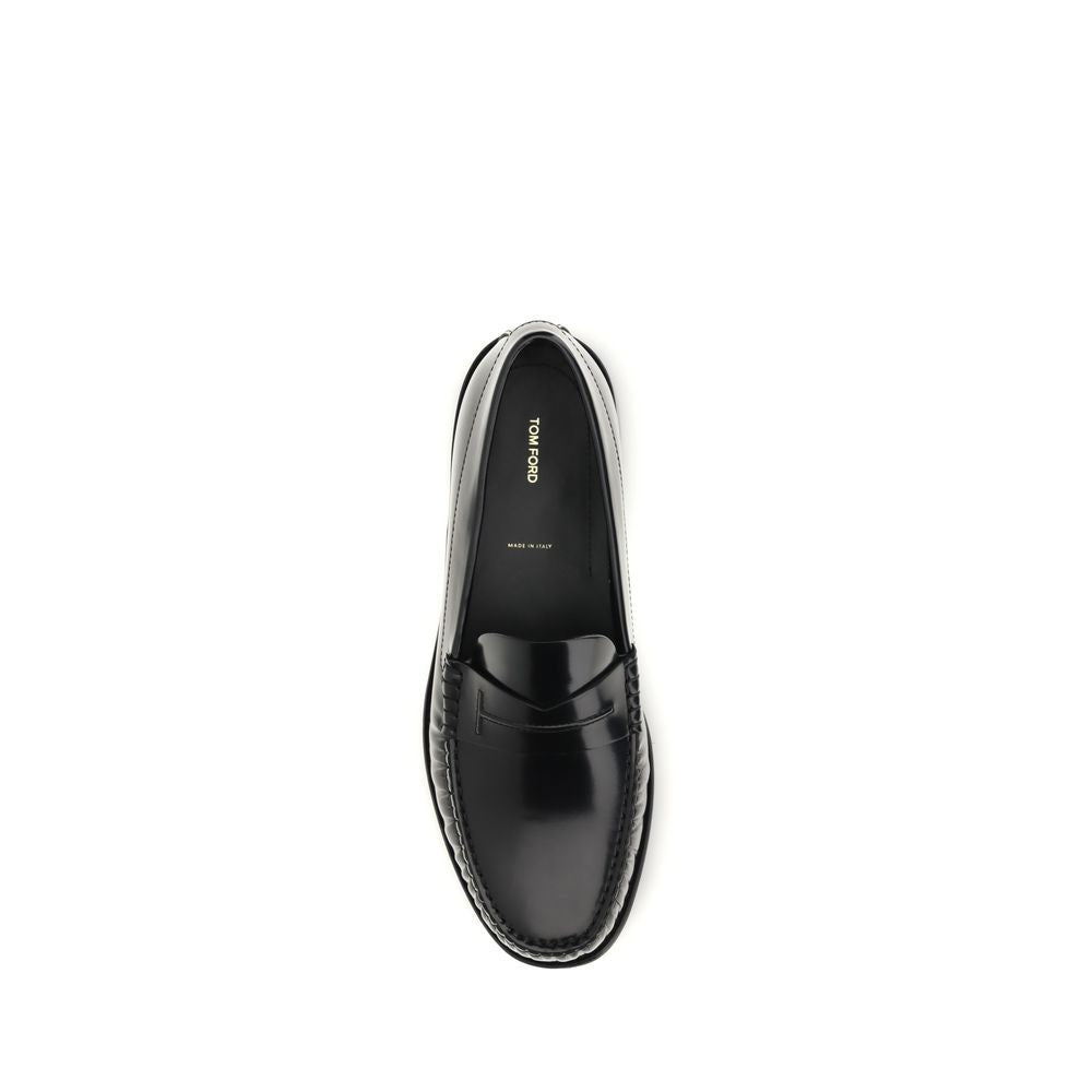 Tom Ford Δερμάτινα Slip-On Loafers από δέρμα μοσχαριού σε Μαύρο