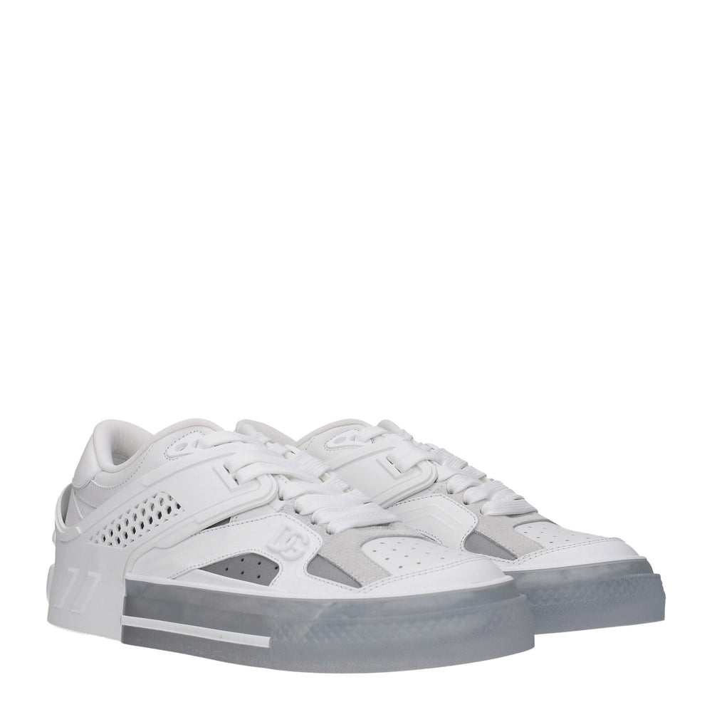 Dolce & Gabbana Leather Low Top Sneakers in White