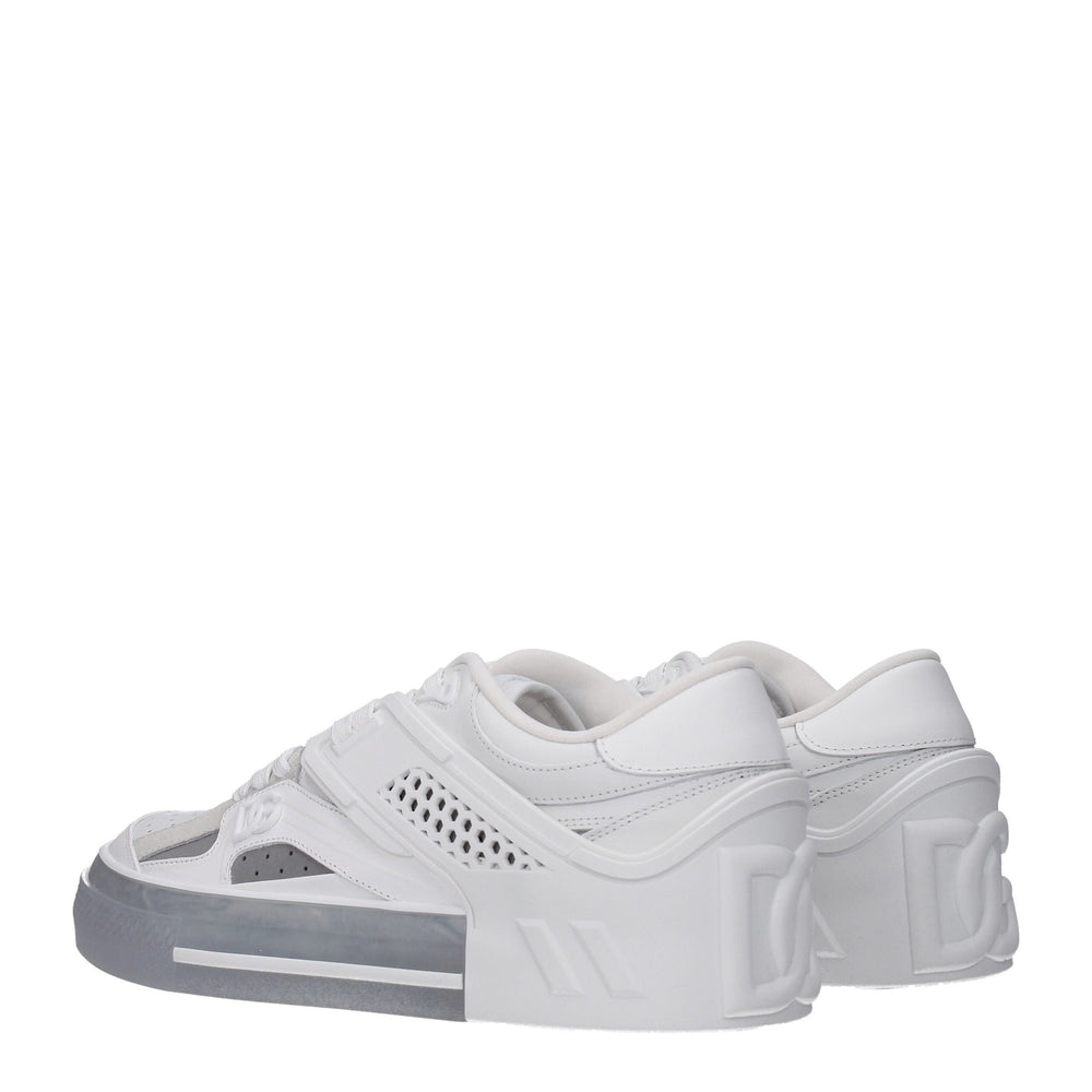 Dolce & Gabbana Leather Low Top Sneakers in White