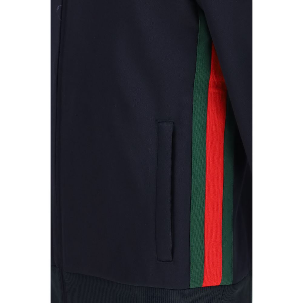 Gucci Technical Jersey Zip-Up Jacket in Blue