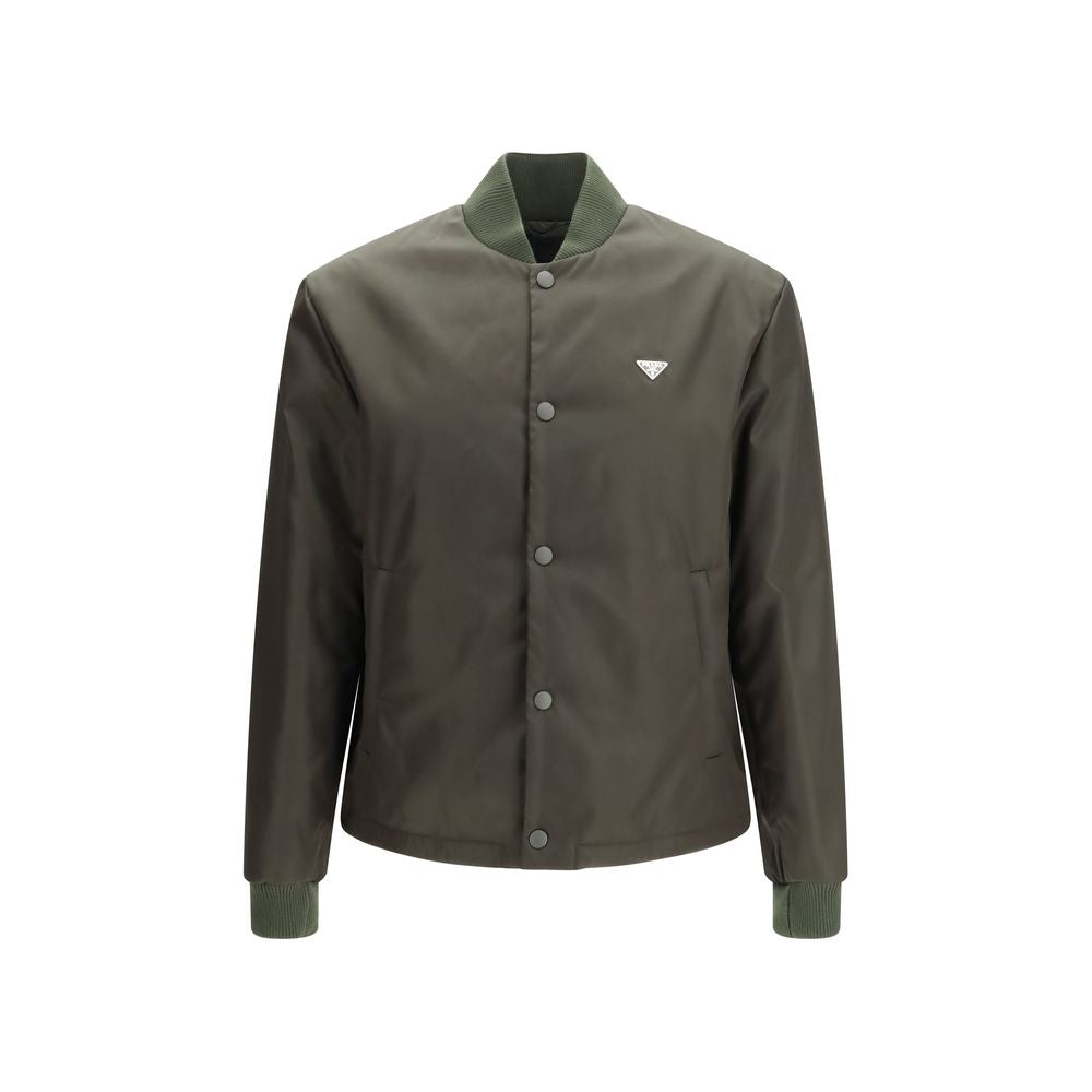 Prada Nylon Bicolor Bomber Jacket in Two-Tone
