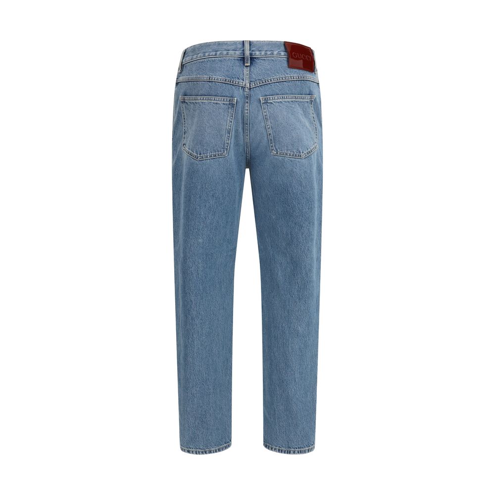 Gucci Cotton Slim Fit Jeans in Blue