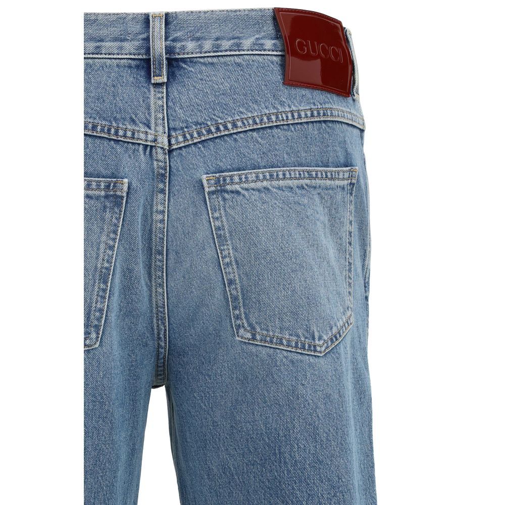 Gucci Cotton Slim Fit Jeans in Blue