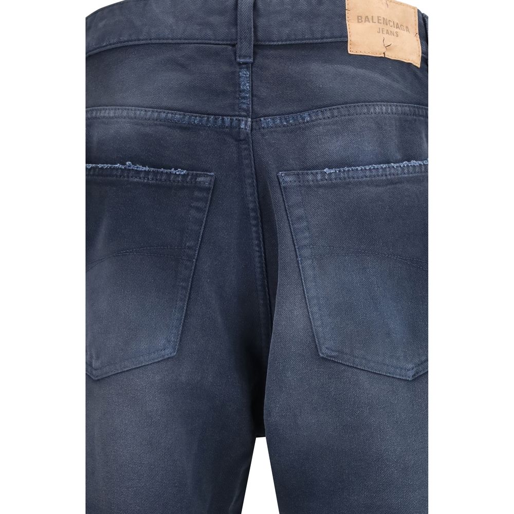 Balenciaga Βαμβακερά Jeans Relaxed Fit σε Μπλε