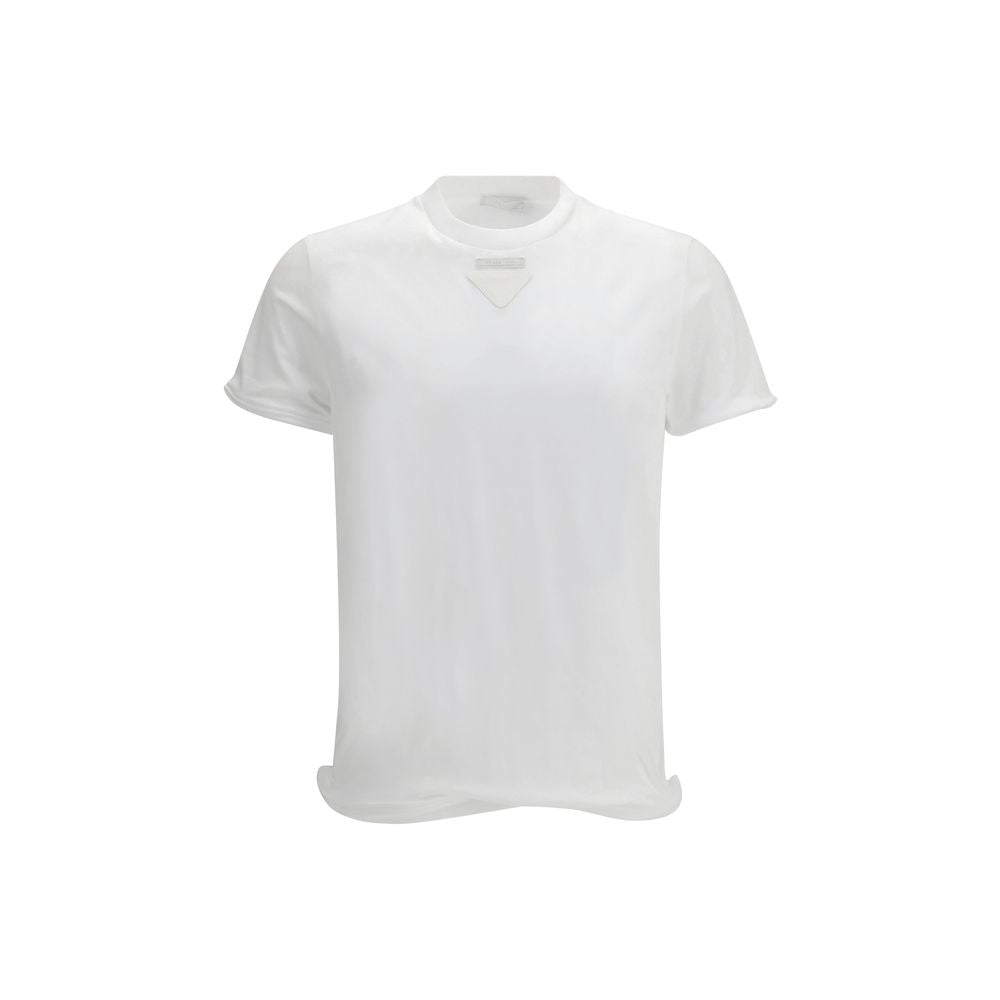 Prada Pima Cotton Jersey T-Shirt in White