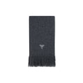Prada Gray Cashmere Scarf Embroidered Monogram mens luxury fashion - Mens Edit