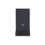 Prada Gray Cashmere Scarf Embroidered Monogram mens luxury fashion - Mens Edit
