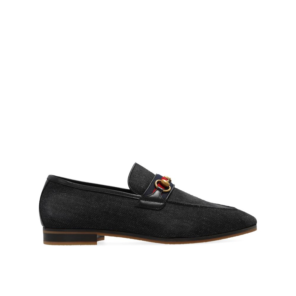 Gucci Black Fabric Slip Loafers Horsebit mens luxury fashion - Mens Edit