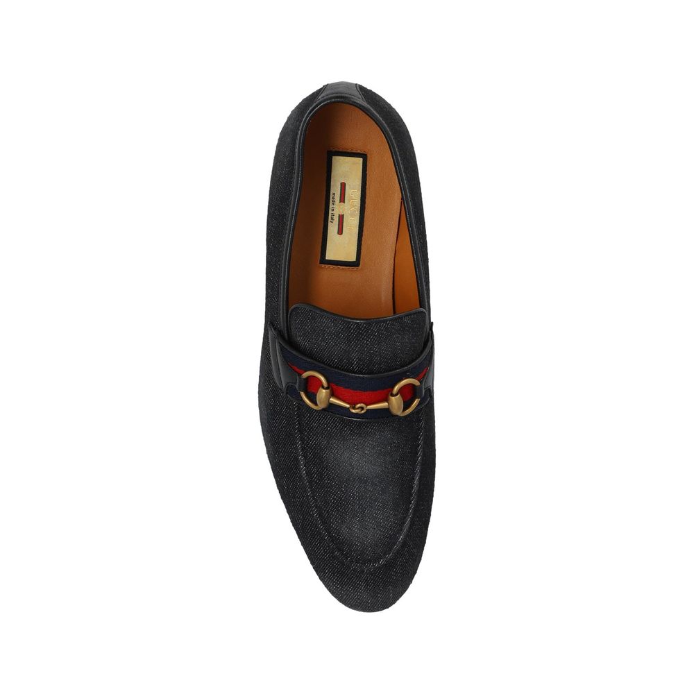 Gucci Slip-On Horsebit Loafers από ύφασμα σε Μαύρο