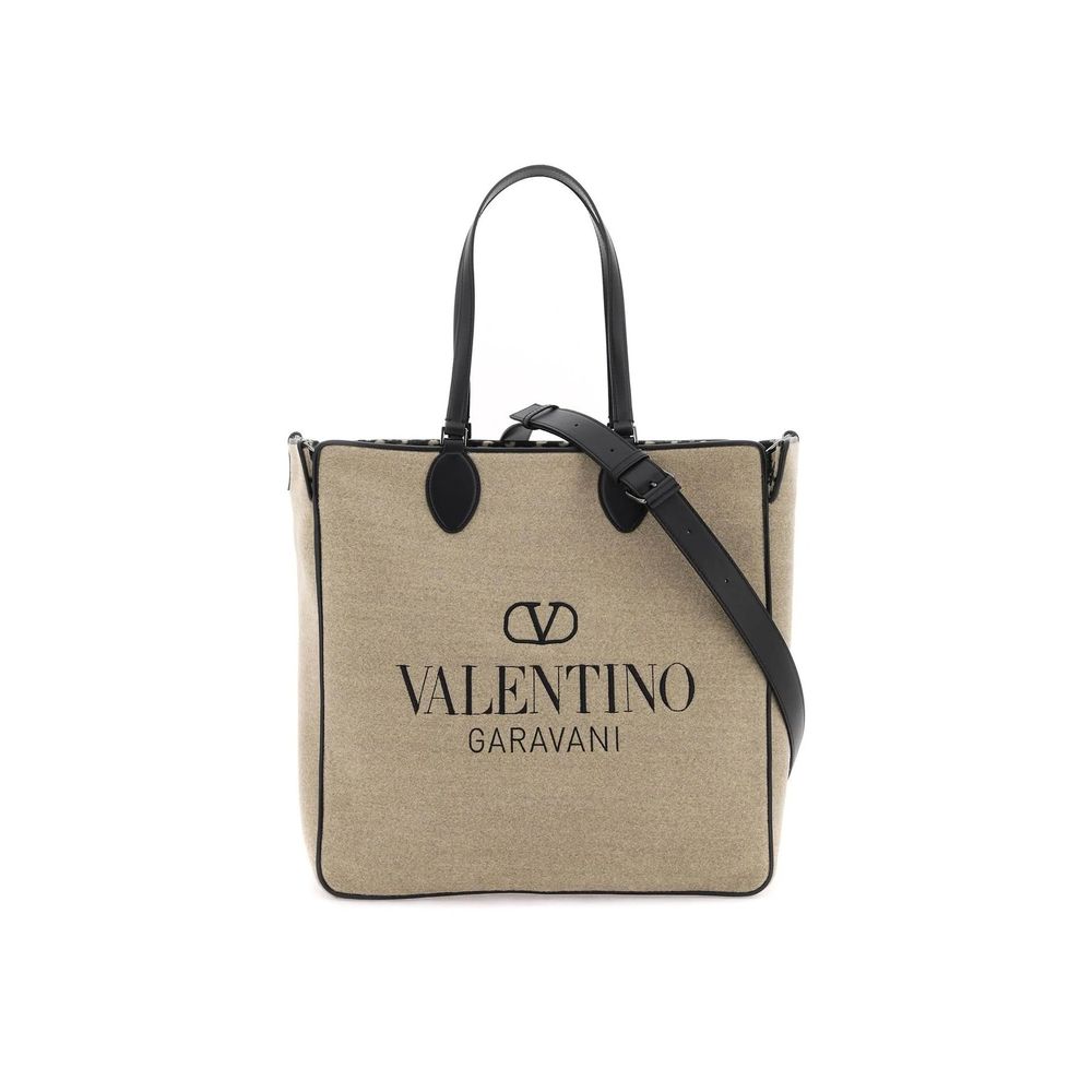 Valentino Garavani Wool Embroidered Tote Bag