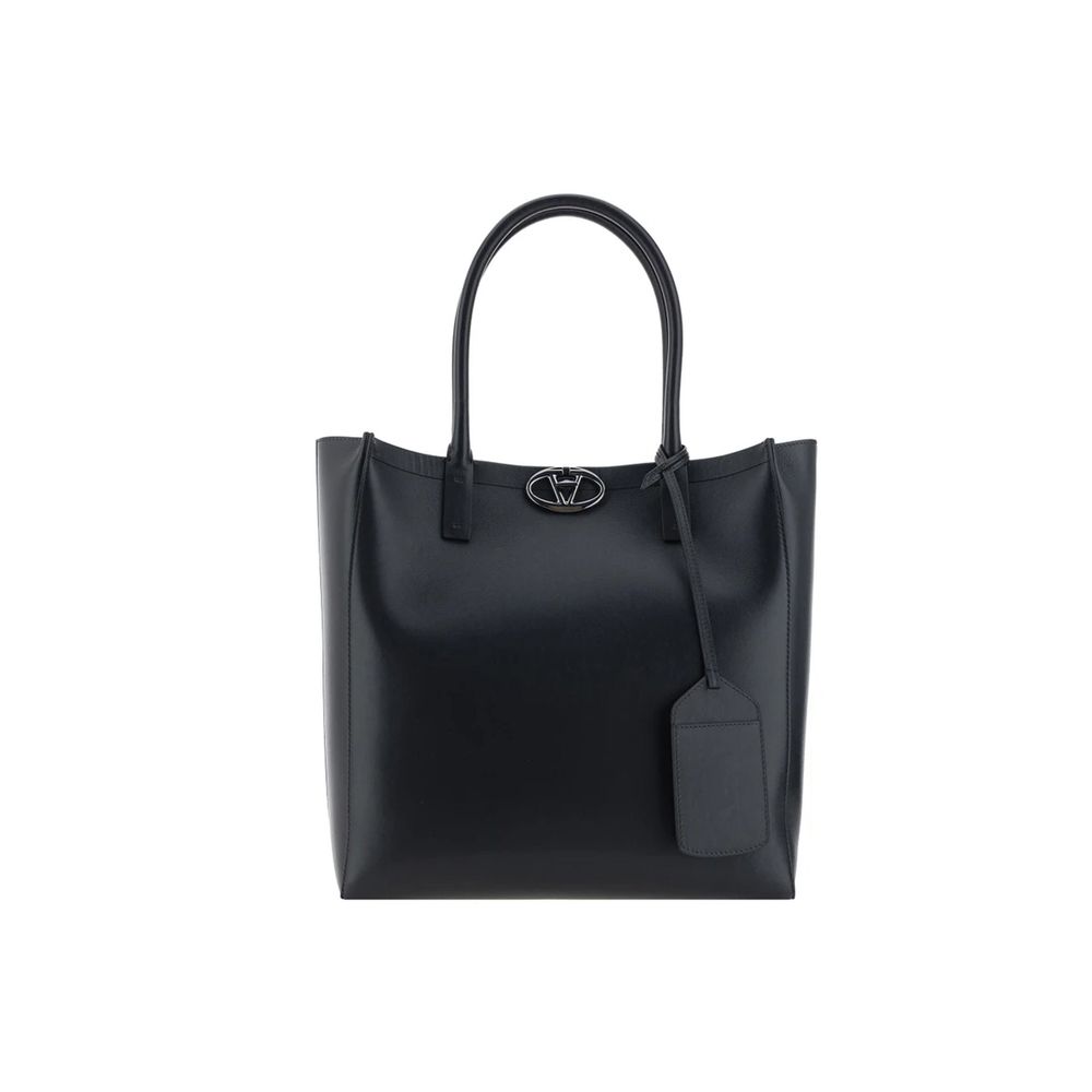 Valentino Garavani Calfskin Tote Bag with Twist-Lock Closure