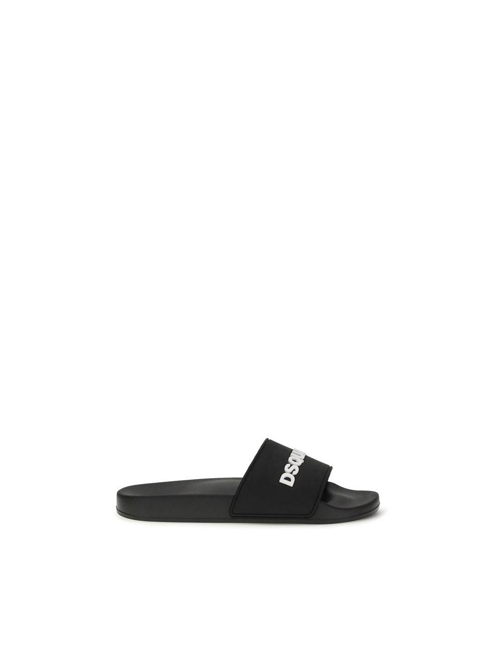Dsquared² Sandals Rubber Maxi Logo Across Strap With Brand Flag Detailing And Comfort