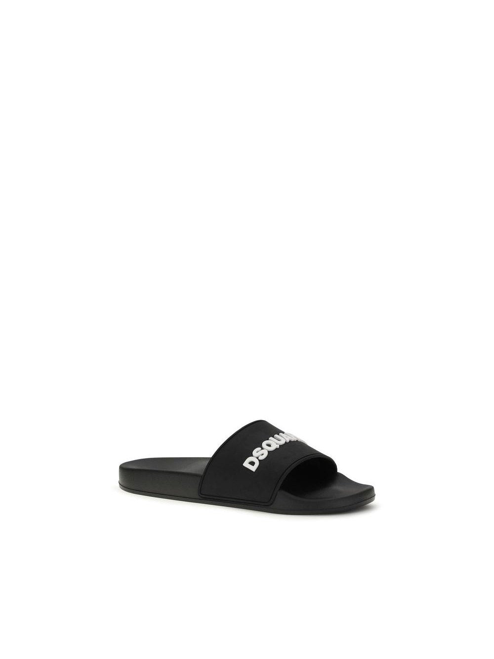Dsquared² Sandals Rubber Maxi Logo Across Strap With Brand Flag Detailing And Comfort