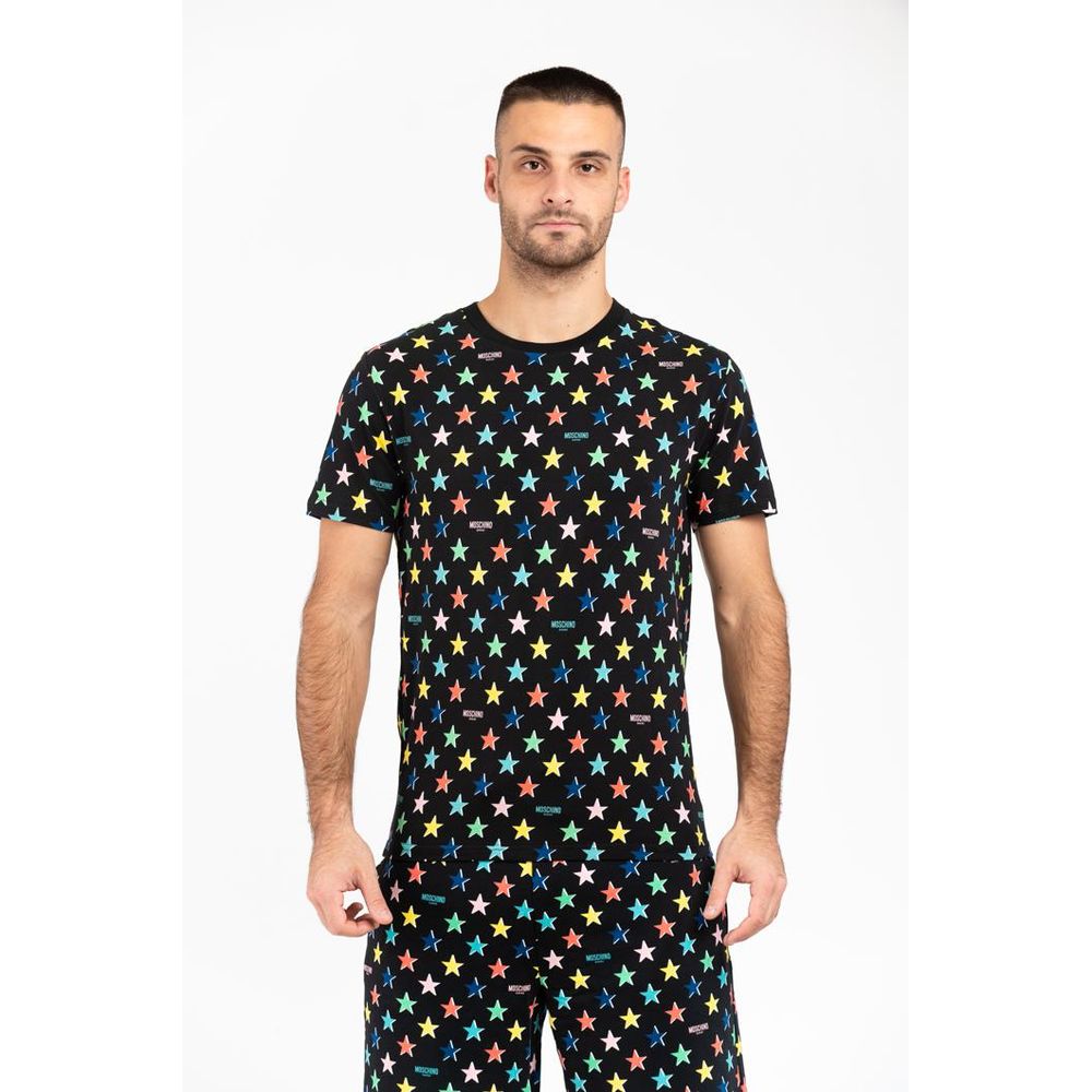 Moschino Black Cotton T-Shirt Graphic mens luxury fashion - Mens Edit