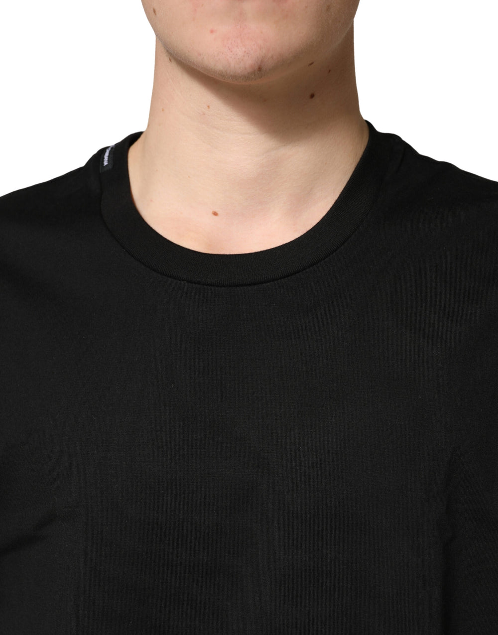 Dolce & Gabbana 100% Cotton Crewneck T-Shirt in Black