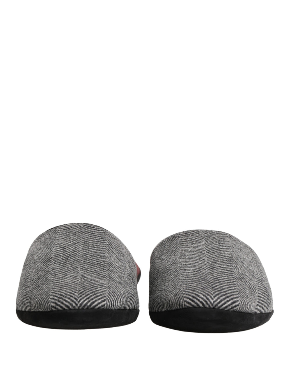 Dolce & Gabbana Cashmere Blend Slippers in Grey Herringbone