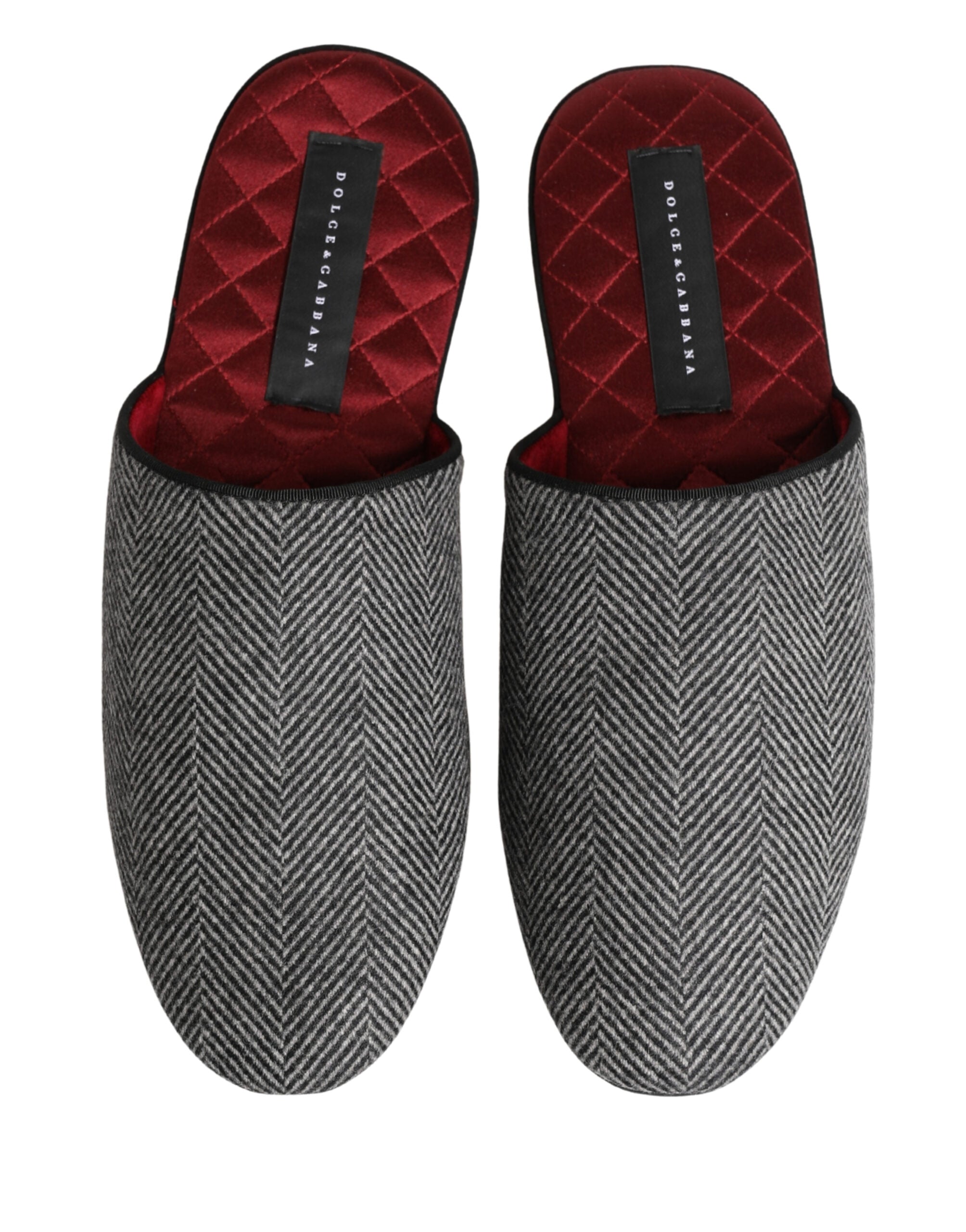 Dolce & Gabbana Slippers από κασμίρ σε Γκρι Ψαροκόκαλο