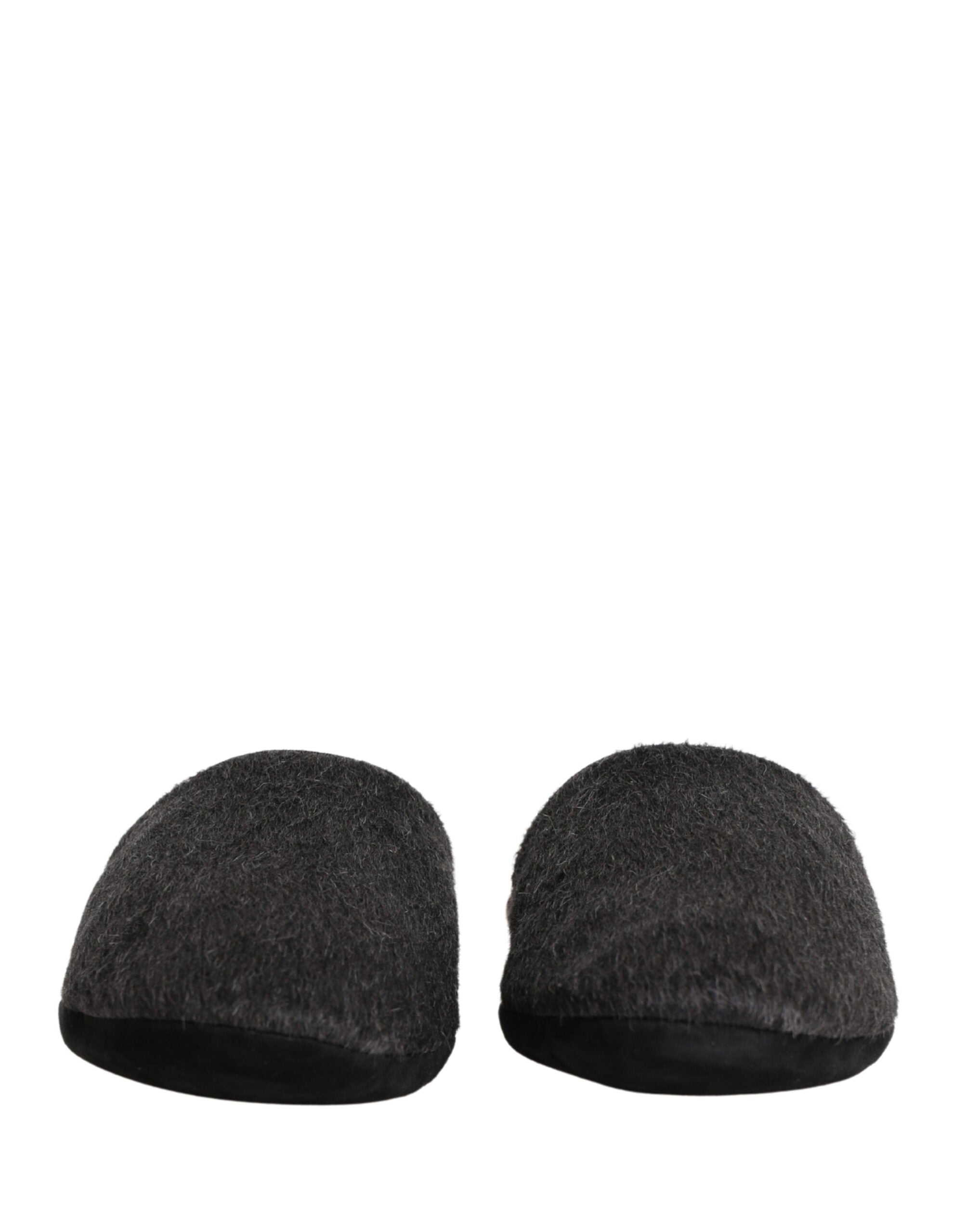 Dark Grey Charcoal Wool Red Slippers Shoes mens luxury fashion - Mens Edit