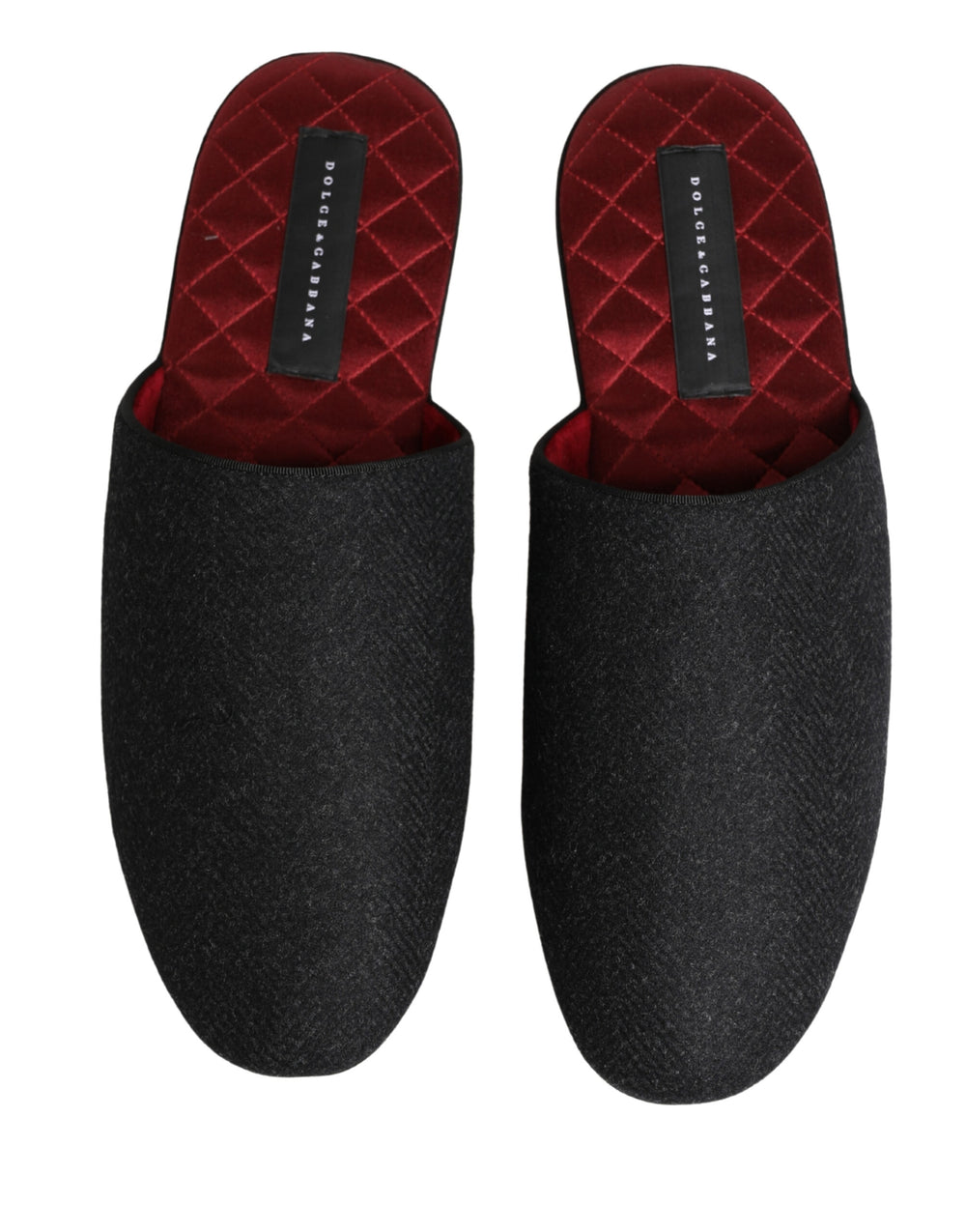 Dolce & Gabbana Wool Cashmere Slippers in Anthracite