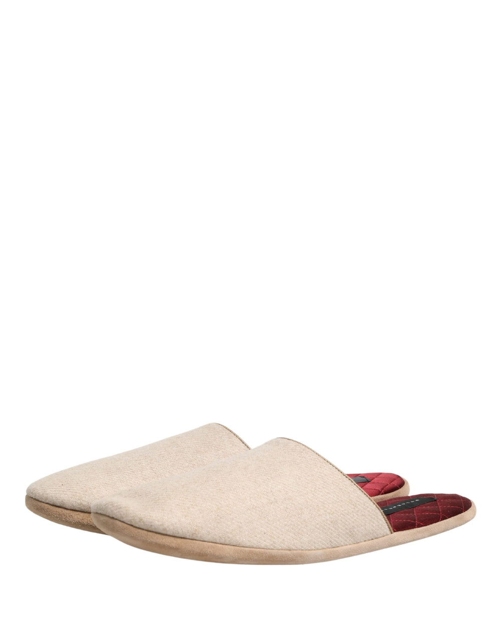 Dolce & Gabbana Shetland Wool Slippers in Beige