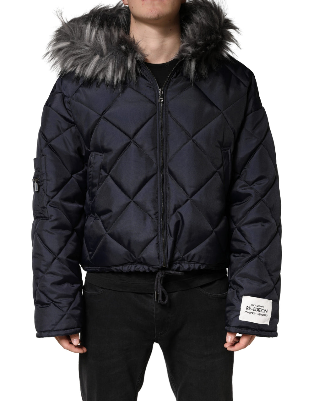 Dolce & Gabbana Quilted Hooded Jacket in Black